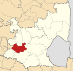 Map of Mpumalanga with Govan Mbeki highlighted (2016)